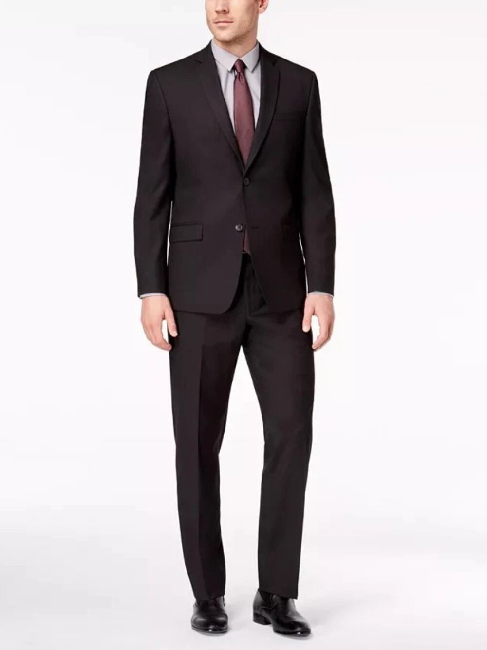 New Marc New York by Andrew Marc Men's Slim Fit Suit - Black - Size 42R